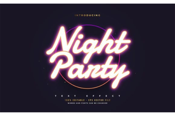 Download Night Party Text Style with Neon Effect - Neon effect Collection