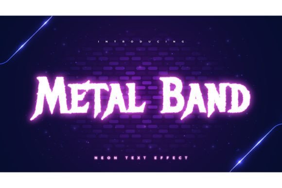 Download Metal Band Text Style with Neon Effect - Neon effect Collection
