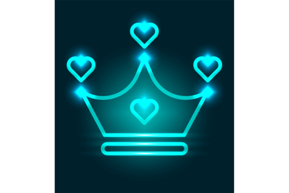 Download Crown Blue Neon Line Icon. Casino Symbol - Casino Collection