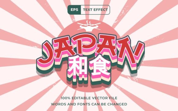 Download Editable Text Effect Japan Food 3D - Editable text effect Collection