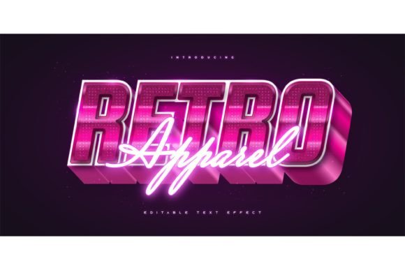 Download Bold Pink Retro Text with Neon Effect - Neon effect Collection