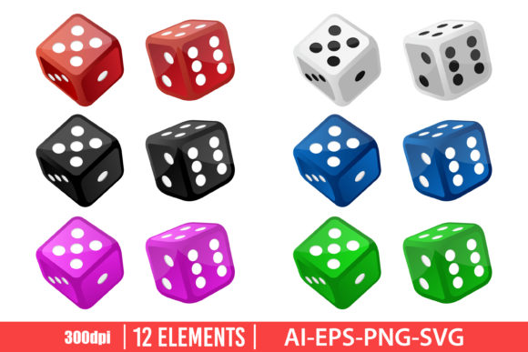 Download Set of Casino Dice Vector Design - Casino Collection
