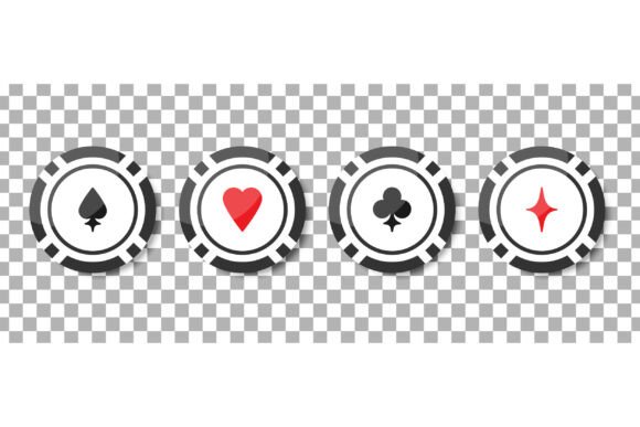 Download Casino Chips with Playing Card Suits - Casino Collection