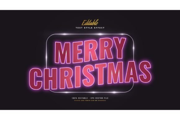 Download Christmas Text with Glowing Neon Effect - Neon effect Collection