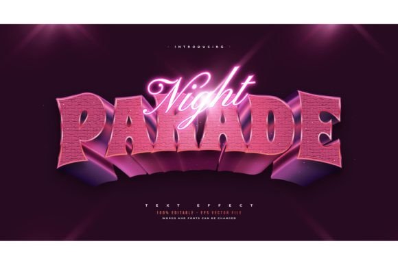 Download Night Parade Text Style with Neon Effect - Neon effect Collection