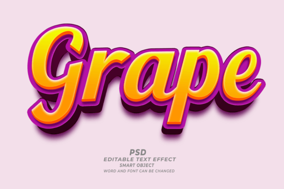 Download Grape Fruits PSD 3D Editable Text Effect - Editable text effect Collection