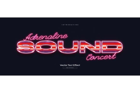 Download Red Retro Text Style with Neon Effect - Neon effect Collection