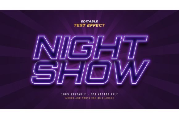 Download Night Show Text Style with Neon Effect - Neon effect Collection