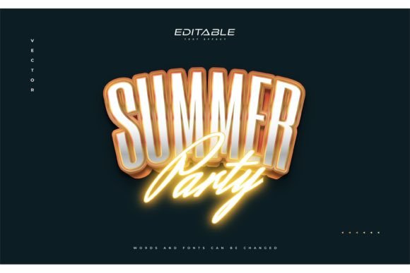 Download Summer Party Text in 3D and Neon Effect - Neon effect Collection