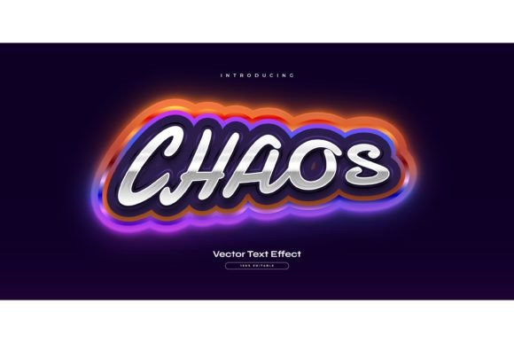 Download Chaos Text in Game Style and Neon Effect - Neon effect Collection